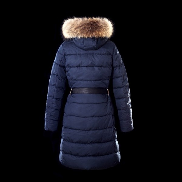 Moncler Blu Fur Cap lunga Cappotti uscita